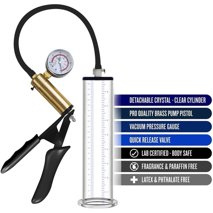 Насос для збільшення статевого члена Jpscor - преміум якість, з манометром, силіконовий, для чоловіків, SM-іграшка, вакуумний насос