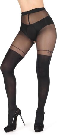 Чулки BANANALU 20 Den Overknee з відкритим кроком, XL, Чорний (3 шт.)