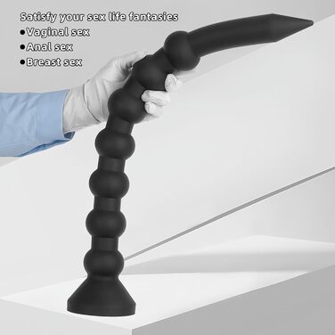 Анальний дилататор Cafurey 60 см з 7 кульками, м'який силікон, тренажер для анусу, для жінок та чоловіків (чорний)