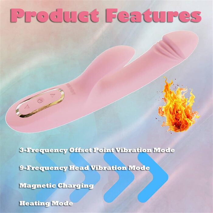 Вібратор Rabbit - вібратор для жінок, G-spot, 9+3 режими, нагрівання, рожевий