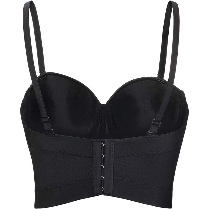 Жіночий бюстгальтер-корсет Push Up з детальним оздобленням стразами та діамантами, готичний стиль, знімні бретелі, для вечірок, Cubwear (XS, Синій)