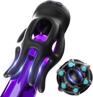 Електричний мастурбатор PQKuss з функцією лизання язиком: 10 режимів вібрації та 10 режимів лизання для чоловіків