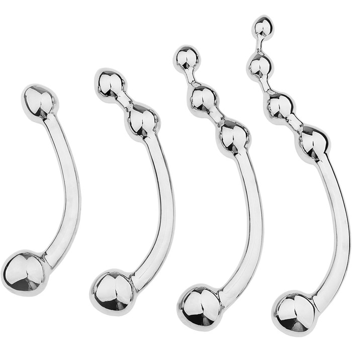 Металевий анальний плаг з подвійними кульками Tplkxurib - 4 розміри, для чоловіків та жінок