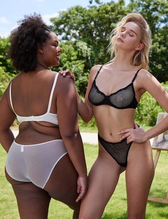 Чорний мереживний балконетний бюстгальтер Wingslove 85B з кісточками, м'який, з сіткою, без вставок