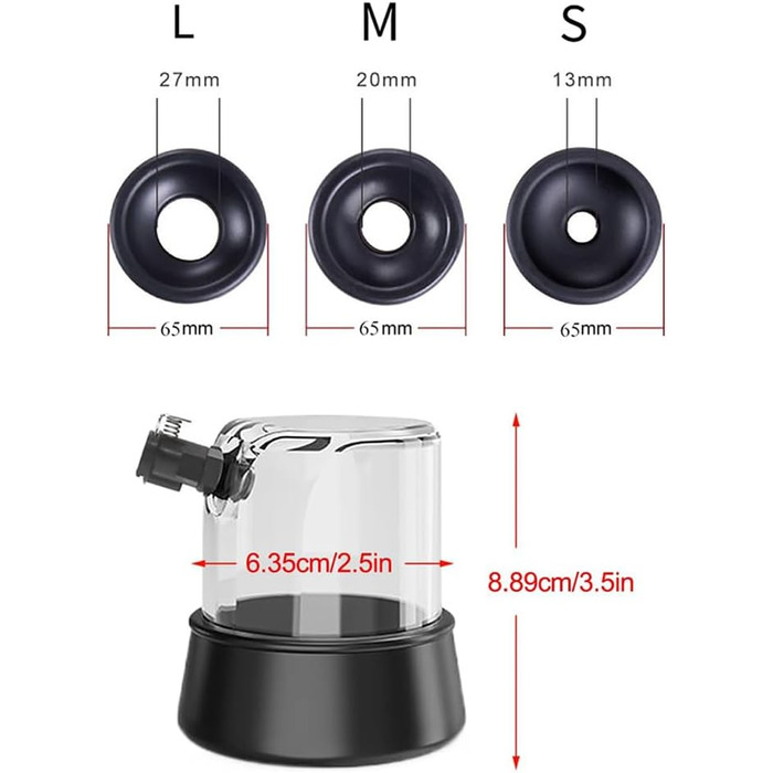 Набір для розтягування кавернозного тіла (Eichel Stretcher) з вакуумним насосом та манометром для чоловіків. Професійний набір для покращення ерекції та інтимного задоволення. 3 манжетки.