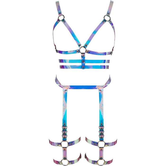 Бандероль з шкіри в готичному стилі BANSSGOTH для жінок. Комплект корсет, стринги, готичний аксесуар. Ідеально для вечірок, Halloween, Rave.