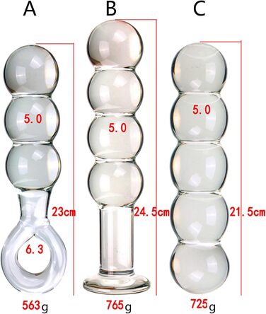 Скляний дилда Soarvlorfy 50 мм з 4 перлами для масажу G-точки та анусу - анальні кульки, масаж простати, секс-іграшки для жінок