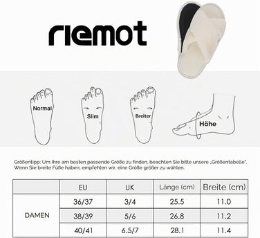 Жіночі плюшеві капці для дому riemot, м'які та теплі домашні тапочки, бежеві, розмір 38/39 EU