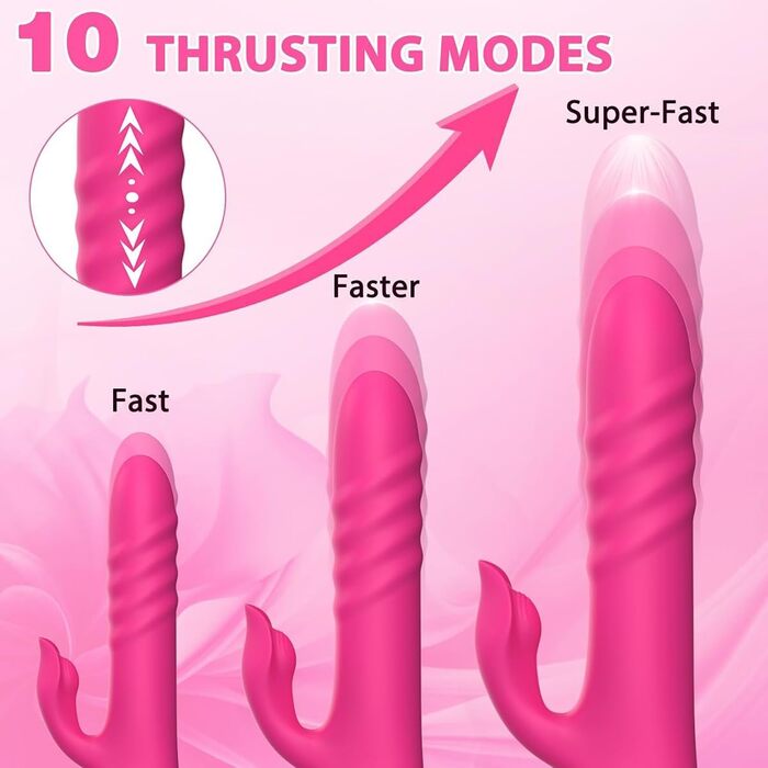 Вібратор JFRong 2-в-1 Кролик: вібратор, анальний вібратор. Силікон, 10 режимів, стимулятор G-точки та клітора. Для жінок (Рожевий)