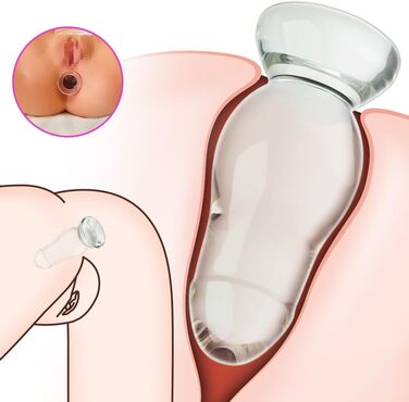 Анальний плагін Glas Kristall від SXOVO: скляний дildo для масажу простати та G-точки, стимулятор анального сексу для жінок, чоловіків та пар (M) 14см, 5.7см