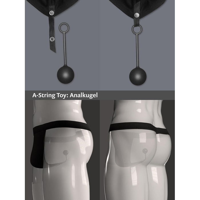 WILDYOU A-String Kilian Plug Tanga XL Чорний - сексуальна білизна для дорослих