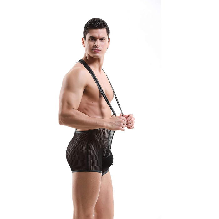 Шорти боді для чоловіків Swbreety, джокерстрап, борцівський синглет, нижня білизна (чорний, S)