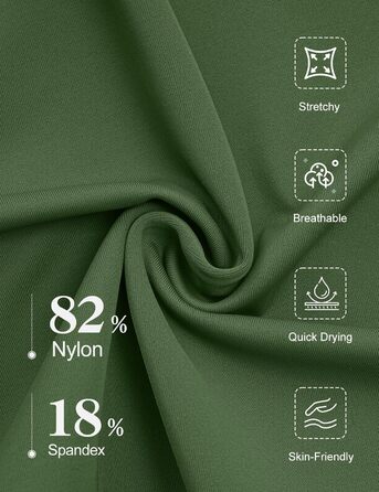 Купальник жіночий Badeanzug, фігуроформний, V-подібний виріз, з регульованими бретелями, збоку таліювання, армійного кольору (S)