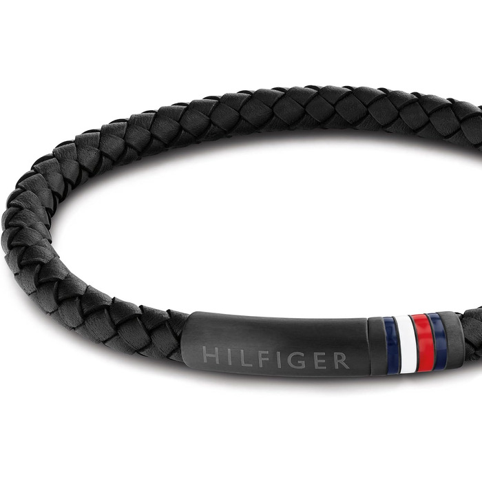 Чоловічий шкіряний браслет Tommy Hilfiger чорного кольору, модель 2790403