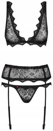 Комплект білизни Obsessive, чорний, розмір L/XL
