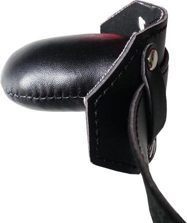 Маска для голови Tula-Toys Bondage з шкіри (BDSM, еротика) червоно-чорна з вуздечкою для рота та пов'язкою на очі