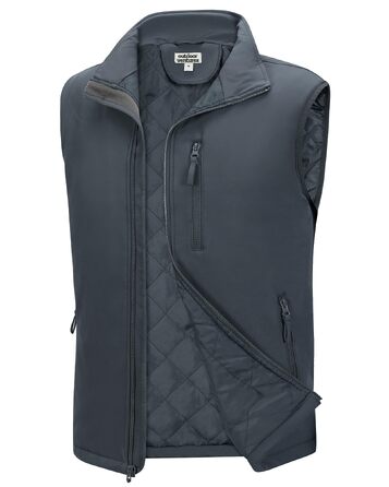 Чоловічий жилет Outdoor Ventures Softshell з утеплювачем: водовідштовхуючий, вітрозахисний та дихаючий жилет для велоспорту, бігу та походів (Темно-сірий, 3XL)