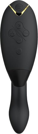 Womanizer DUO 1: Вібратор-заспокійник та стимулятор G-точки з присоскою, 12 рівнів інтенсивності, чорний/золотий