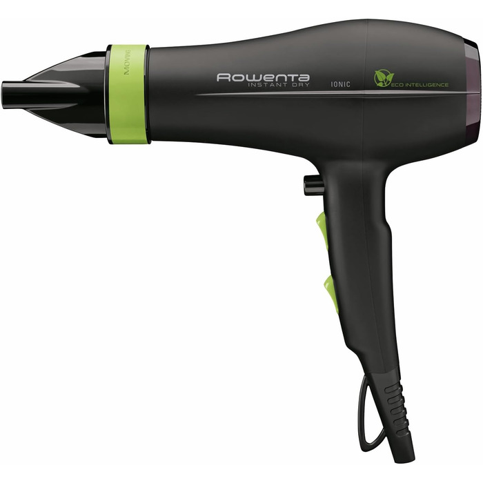 Фен для волосся Rowenta Eco Intelligence CV6030 з підсиленням повітряного потоку, регульовані рівні температури, чорний