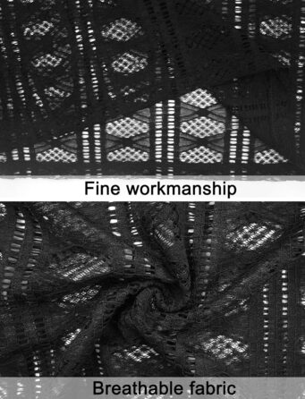 Чоловіча прозора сорочка з довгим рукавом Panegy, мереживна блуза, сітчаста сорочка, облягаючий крій, чорний, XS