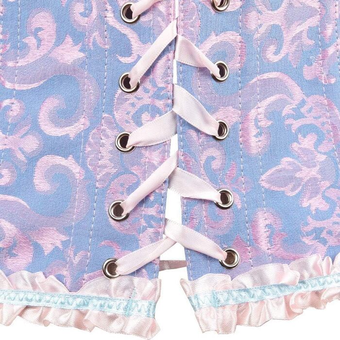 Кросет-корсаж для жінок з великою грудьми, бюстіє, топ-корсаж з атласу з квітковим принтом, 4XL, ліловий колір