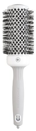 Керамічна кругла щітка для волосся Olivia Garden Expert Blowout Shine (45 мм, XS) — антистатична, для гладких та блискучих локонів, біло-сіра