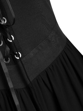 CHARMMA Готичне вечірнє плаття на Геловін, сукня A-силуету з шнуруванням, максі, чорна, для жінок, розмір плюс, з рукавами-метеликами, вінтажний костюм відьми, косплей, клуб, вечірка, 3XL