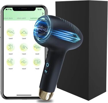 Вібратор для чоловіків HXLXW з 10 режимами вібрації, подовжувач пеніса, допомога при ерекції, керування через додаток