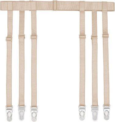 IMOMOTO Пояс для панчіх Simplicity, пояс-стрічка, універсальний розмір, бежевий, 6 кліпсів