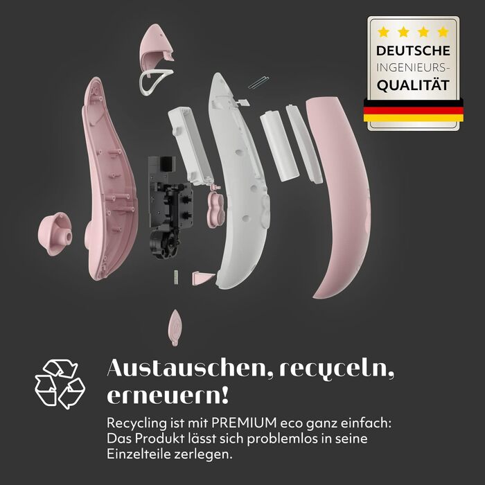 Womanizer Premium: вібратор для жінок, стимулятор клітора, преміум-якість, чорний (Bonnie Strange Eco)