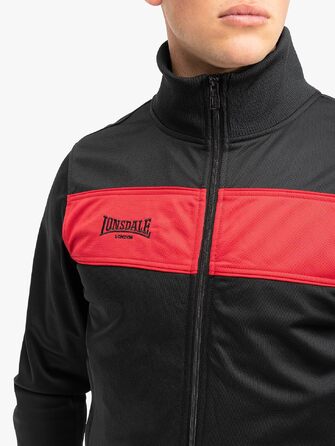 Чоловіча спортивна куртка Lonsdale Slim Fit, поліестер, чорно-червона, розмір XS