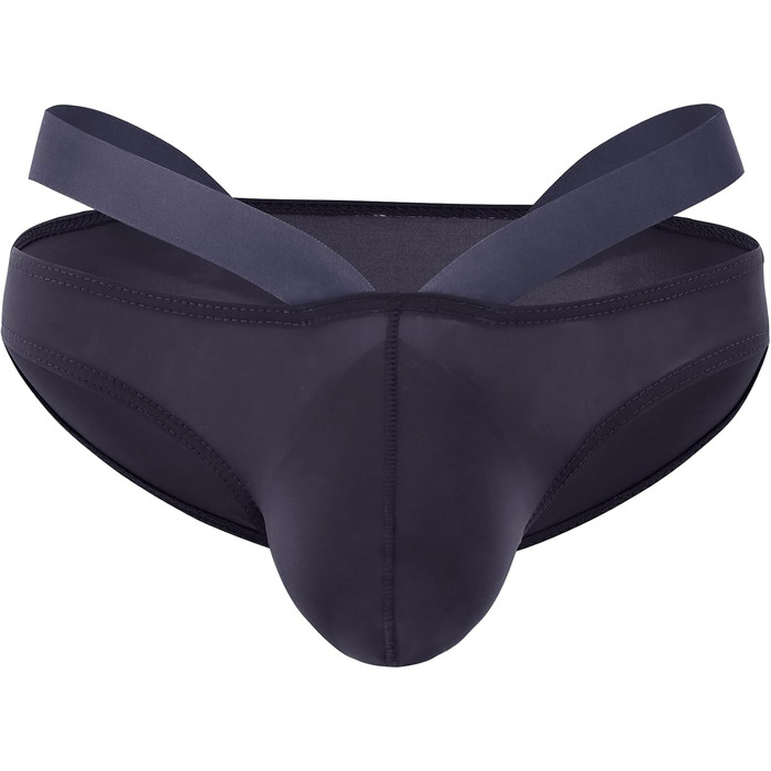 Сліп YUFEIDA для чоловіків: сексуальний дизайн, дихаючий матеріал, низька посадка, спортивний, для занять спортом та фітнесом, XXL (темний сірий)