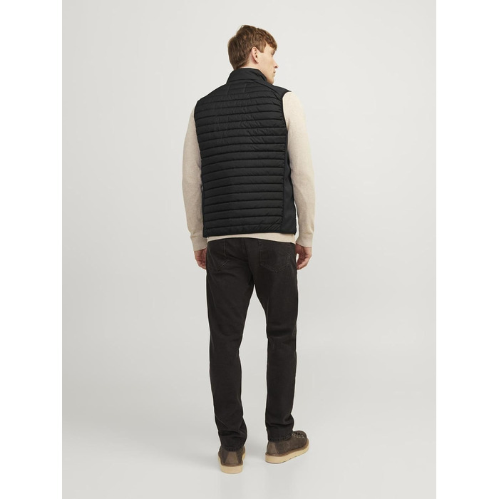 Чоловічий стібаний жилет Jack & Jones, чорний, розмір XL