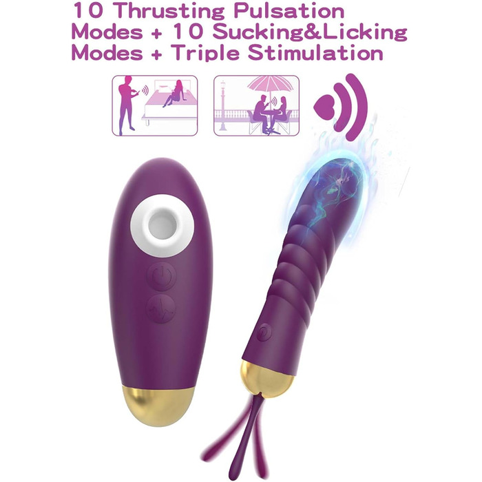 Вібратор Dildovibrator ChicLSQ зі пультом дистанційного керування – 10 режимів стимуляції та 10 режимів вібрації, вібратор G-точки для пар. Потужний та тихий AV-стабілізатор, ідеальний для самостійного та парного задоволення.