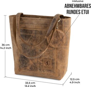 Жіноча шкіряна сумка-шопер Berliner Bags Vintage Shopper Seville, горіховий колір (Walnut)