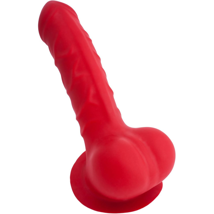 Латексний пеніс-чохол Carlos Schaftlänge 15см, червоний, з основою для приклеювання до латексу - реалістичний пеніс-чохол з великим мошонкою та виразною головкою, MADE IN GERMANY