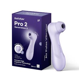 Вібратор Satisfyer Pro 2 Gen 3 з підключенням через APP | Технологія Liquid-Air | Тиха та потужна стимуляція клітора | Вібратор-пружина з вібрацією | Іграшка для дорослих, подарунок для жінок | Д*лдо (фіолетовий)