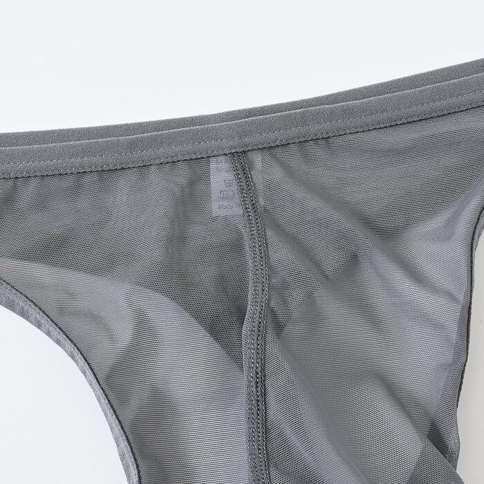 Танга чоловіча BIATWOWR, сірий, XXL, прозора білизна