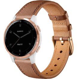 Шкіряний ремінець Issinlky 18мм для Garmin Vivoactive 4S, Venu 2S/3S, Vivomove 3S та Fossil Gen 6/5E/4/3, коричневий