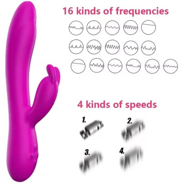 Вібратор для жінок та чоловіків FEIYI Rabbit з підігрівом та 16 режимами. Анальний вібратор, секс-іграшки для пар.