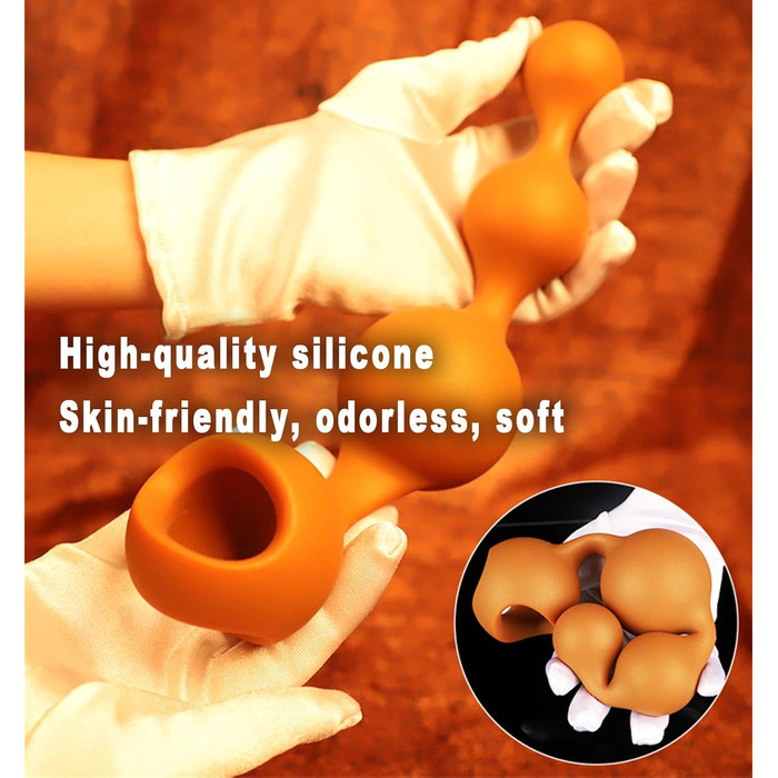 Анальні кулі з силікону різних розмірів (5 шт.) для тренування та масажу. Анальний плаг, дилататор, гачок, анальдуше. Іграшки для дорослих, unisex