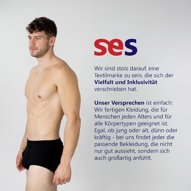 Чоловічі труси SES Feinripp, 5 шт. в упаковці, бавовна 100%, для чоловіків, м'який пояс, білі (M, чорні)