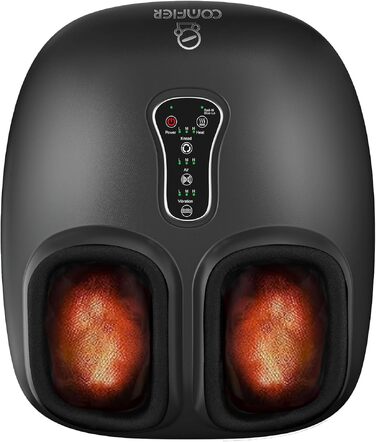 Електричний масажер для ніг COMFIER Shiatsu, інфрачервоний масажер стоп, чорний