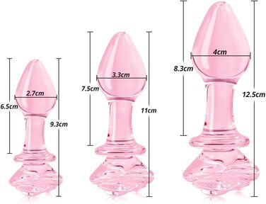 Анальні пробки FLYTAGLE 3 шт. (великий, середній, малий) зі скла для стимуляції простати, BDSM, дорослі іграшки для чоловіків, жінок, пар