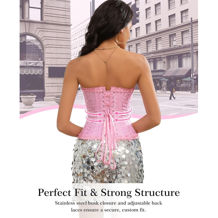 Корсет для жінок - бюстєль-корсет, чорний, розмір M - талія, формування фігури, повний бюст