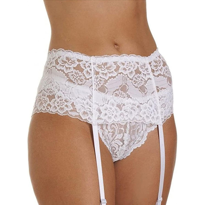 Пояс Silky Sexy Straps, червоний або білий, широкий, з мережива (M)