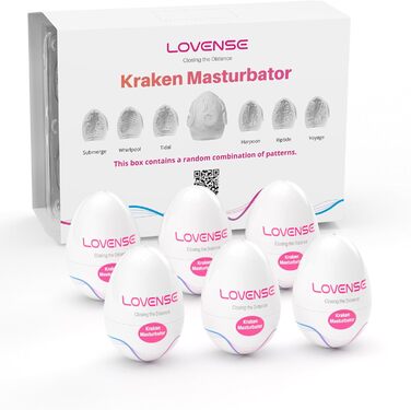 LOVENSE Kraken - чоловічий мастурбатор, яйцеподібний, 6 шт.