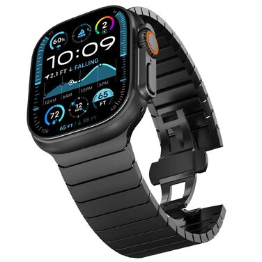 Металевий ремінець CHANCHY для Apple Watch Ultra 3/2/1, Series 11/10/9/8/7/6/5/4/3/2/1, SE — сталевий браслет (чорний, 42/44/45/46/49 мм)