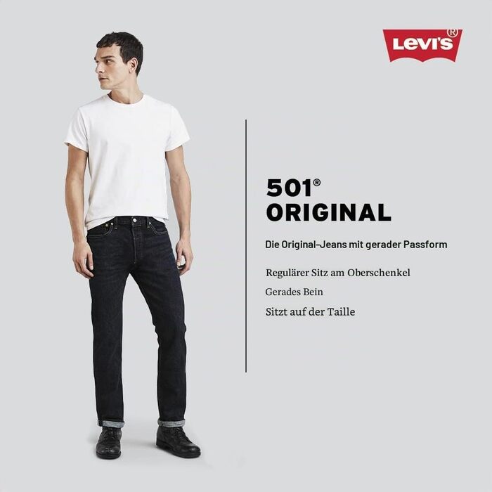 Чоловічі джинси Levi's Stonewashed Black (розмір 30W / 32L), класичні чорні