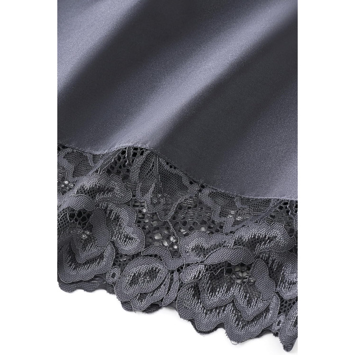 Халат жіночий Babeyond довгий/короткий однотонний з мереживом, атласний, шовковий, кімоно, для дому, літній, сріблясто-сірий